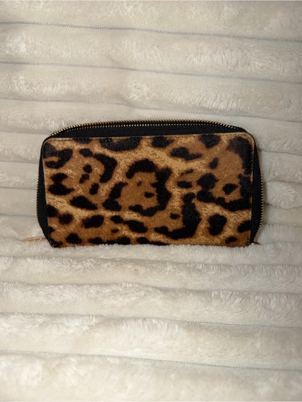Michael Kors Leopard-Print Wristlet Wallet - Brown, Black & Gold - Picture 2 of 4
